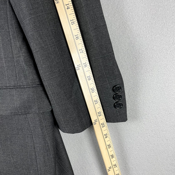 Loro Piana Daniel Cremieux Wool Blazer Mens 48R Gray Windowpane Classic Career - Picture 12 of 16